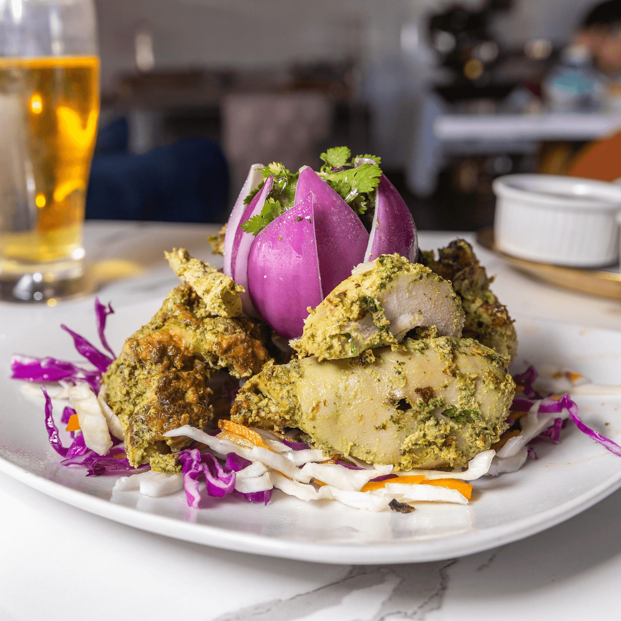 Chicken Hariyali Tikka.